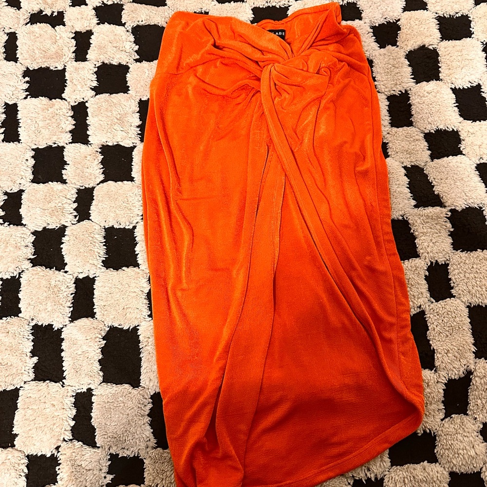 JLUXLABEL Bold Orange Knot Skirt